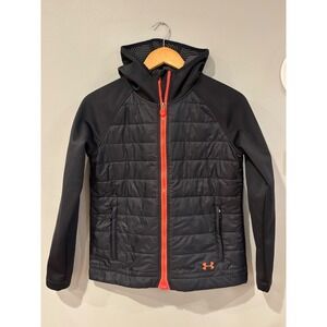 Under Armour ColdGear Infrared Hooded Jacket Black Orange Puffer